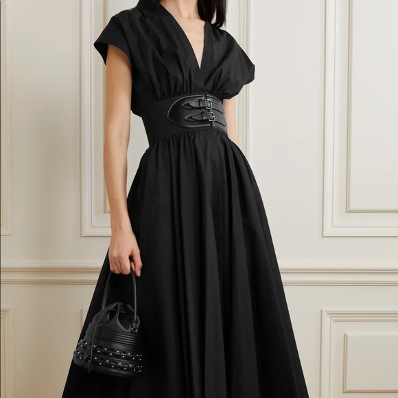 ALAIA BELTED MIDI JAPANESE POPLIN DRESS - Picture 10 of 16